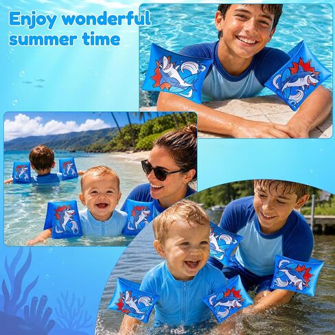 2 Pack Arm Floaties for Kids and Adults – Fabric Cover Pool Floats Arm Bands, Inflatable Water Wings Swim Rings for Ages 3-12, Swim Floaties for Pool, Toddler Arm Floaties in Kuwait