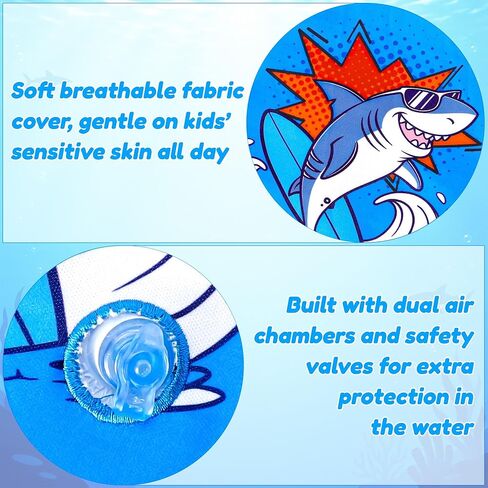 2 Pack Arm Floaties for Kids and Adults – Fabric Cover Pool Floats Arm Bands, Inflatable Water Wings Swim Rings for Ages 3-12, Swim Floaties for Pool, Toddler Arm Floaties in Kuwait