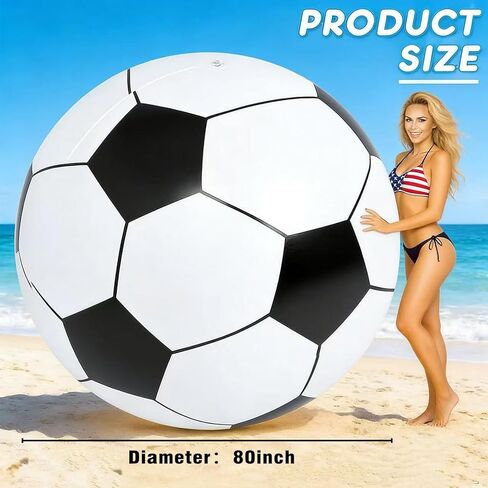 Giant Inflatable Soccer Ball - 2026 World Cup Party Decorations & Game Day Essentials, Jumbo Soccer Beach Ball for Stadium Stands, Fanzone, Pool & Outdoor Events, Includes Rapid Pump in Saudi Arabia