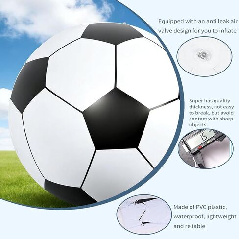 Giant Inflatable Soccer Ball - 2026 World Cup Party Decorations & Game Day Essentials, Jumbo Soccer Beach Ball for Stadium Stands, Fanzone, Pool & Outdoor Events, Includes Rapid Pump in Saudi Arabia
