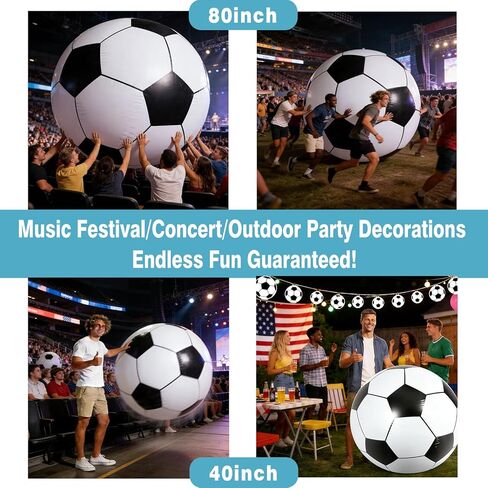 Giant Inflatable Soccer Ball - 2026 World Cup Party Decorations & Game Day Essentials, Jumbo Soccer Beach Ball for Stadium Stands, Fanzone, Pool & Outdoor Events, Includes Rapid Pump in Saudi Arabia