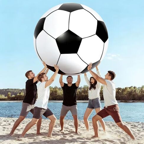 Giant Inflatable Soccer Ball - 2026 World Cup Party Decorations & Game Day Essentials, Jumbo Soccer Beach Ball for Stadium Stands, Fanzone, Pool & Outdoor Events, Includes Rapid Pump in Saudi Arabia