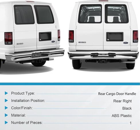 Right Passenger Side Exterior Door Handle for 1992-2007 Ford E150 E250 E350 Econoline Van Side Hinged Door Outside Catch Replaces 6C2Z15434A20A in Kuwait