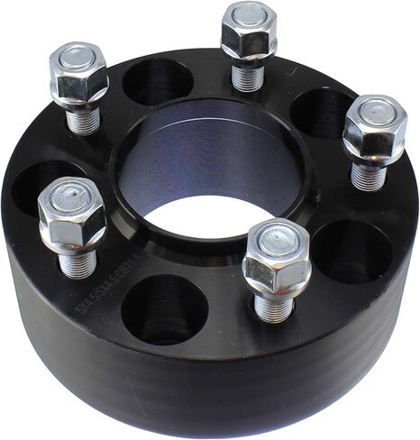 2 Inch Hub-Centric Wheel Adapter Compatible with Jeep Wrangler TJ & YJ - 5x4.5 to 5x5 Bolt Pattern, 71.5mm Hub Bore, 1/2x20 Studs, 50mm Thick, 6061-T6 Billet Aluminum, Black - Set of 4 in Kuwait