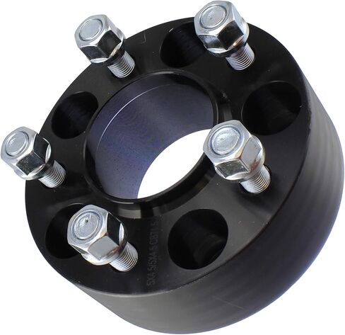 2 Inch Hub-Centric Wheel Adapter Compatible with Jeep Wrangler TJ & YJ - 5x4.5 to 5x5 Bolt Pattern, 71.5mm Hub Bore, 1/2x20 Studs, 50mm Thick, 6061-T6 Billet Aluminum, Black - Set of 4 in Kuwait