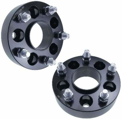 2 Inch Hub-Centric Wheel Adapter Compatible with Jeep Wrangler TJ & YJ - 5x4.5 to 5x5 Bolt Pattern, 71.5mm Hub Bore, 1/2x20 Studs, 50mm Thick, 6061-T6 Billet Aluminum, Black - Set of 4 in Kuwait