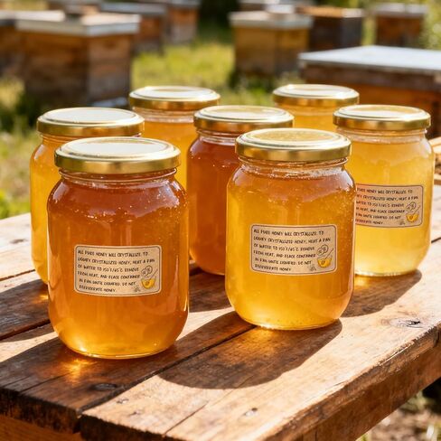 Pure Honey Storage and Liquifying Stickers,Crystallized Honey Instructions Labels,Homemade Honey Stickers for Jars and Bottles(180PCS,1.12"x2.24") in Saudi Arabia