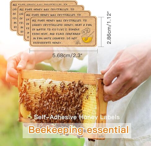 Pure Honey Storage and Liquifying Stickers,Crystallized Honey Instructions Labels,Homemade Honey Stickers for Jars and Bottles(180PCS,1.12"x2.24") in Saudi Arabia
