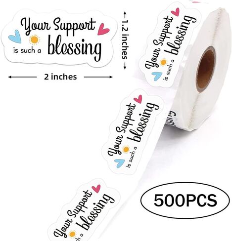 Cute Business Stickers, Your Support is Such a Blessing Thank You Stickers, Online Retailers Mail Envelopes Packaging Labels for Small Business,500 PCS in Saudi Arabia