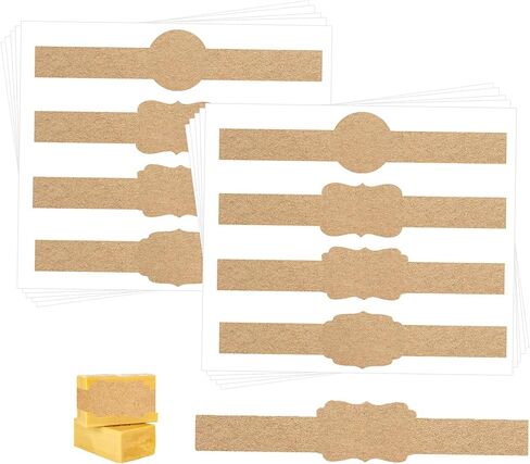 Brown Kraft Soap Labels Stickers 120pcs Homemade Soap Wrap Tags Paper Soap Sleeves Covers Tape Brown Kraft SoapLabels Soaps Packaging Paper Wrap for Homemade Packaging Supplies in Kuwait