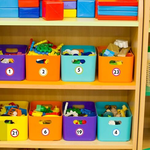 600 Pcs Number Stickers 1-40 Dot Consecutive Number Labels 1 Inch Dot Numbers Labels Colored Numbers Decals Self-Adhesive Water Tear Resistant Removable for Storage Boxes Cabinets Bookshelves in Saudi Arabia