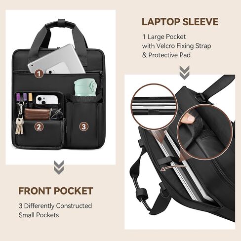 3 Inch Zipper Binder 3 Ring, D-Ring School Binder Organizer Holds 700 Sheets, Multi-Pocket Zippered Binder Bag with Backpack Straps & Shoulder Strap, Fits 15.6-Inch Laptop in Saudi Arabia