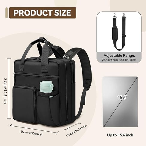 3 Inch Zipper Binder 3 Ring, D-Ring School Binder Organizer Holds 700 Sheets, Multi-Pocket Zippered Binder Bag with Backpack Straps & Shoulder Strap, Fits 15.6-Inch Laptop in Saudi Arabia