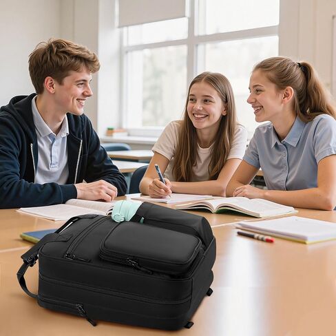 3 Inch Zipper Binder 3 Ring, D-Ring School Binder Organizer Holds 700 Sheets, Multi-Pocket Zippered Binder Bag with Backpack Straps & Shoulder Strap, Fits 15.6-Inch Laptop in Saudi Arabia