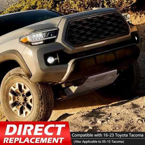 Front Skid Plate w/Sound Insulation Cotton Compatible with 2016-2023 Toyota Tacoma Off-Road PRO Sport SR5 Replacement for PTR60-35190 PTR60-35160 Under Protection Plate Aluminum 8mm in Saudi Arabia