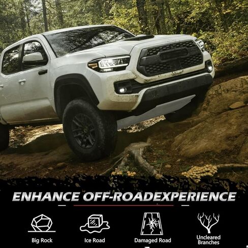 Front Skid Plate w/Sound Insulation Cotton Compatible with 2016-2023 Toyota Tacoma Off-Road PRO Sport SR5 Replacement for PTR60-35190 PTR60-35160 Under Protection Plate Aluminum 8mm in Saudi Arabia