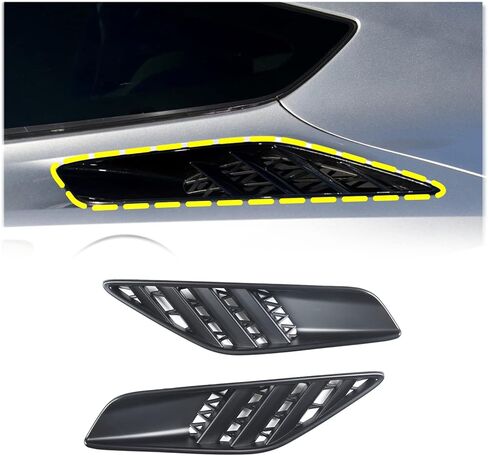 Rear Side Vent Cover for Chevrolet Corvette C7 2014-2019, Rear Quarter Panel Intake Vent Grille Cover, Rear Quarter Vent Trim Cover (Carbon Fiber Texture) in Kuwait