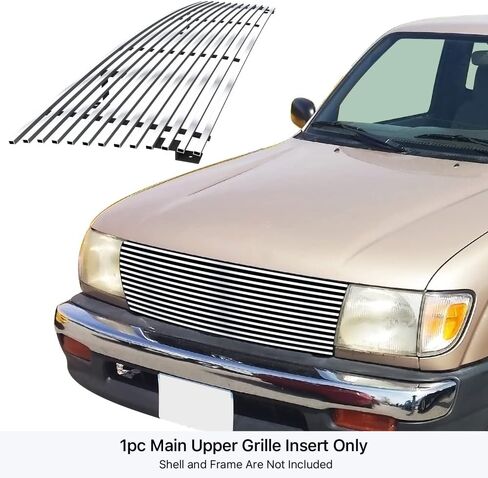 APS Compatible with Toyota Tacoma 1998-2000 & 97 Tacoma 2WD Main Upper Stainless Steel SS Chrome Billet Front Grill Grille Insert S18-A56058T in Kuwait