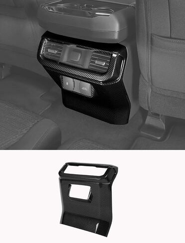 Savadicar Carbon Fiber Interior Accessories - Rear Center Console Panel Trim Cover for Ford F150 (2021-present) - Premium Texture Interior Decor Upgrade Option, 1 PC in Kuwait