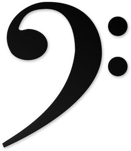 Bass Clef Music Black Leather Keychain with Silver Keyring Key chain in Kuwait