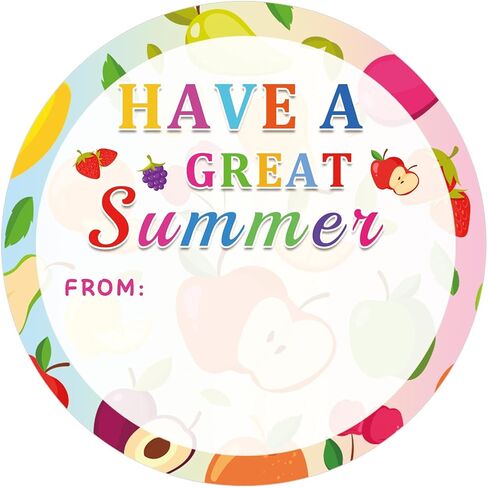 Happy Summer Gift Labels 2 Inch Have A Great Summer Holiday Name Tags Stickers End of School Year Self Adhesive Stickers for Gift Envelope Card Party Favors 120 Pcs in Kuwait