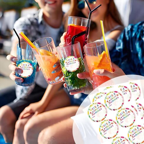 Happy Summer Gift Labels 2 Inch Have A Great Summer Holiday Name Tags Stickers End of School Year Self Adhesive Stickers for Gift Envelope Card Party Favors 120 Pcs in Kuwait