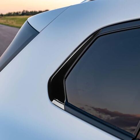 حافة النافذة الجانبية الخلفية متوافقة مع 2026 Mazda CX-50 2023 2024 2025 إكسسوارات غطاء فتحة التهوية الرياضية من الفولاذ المقاوم للصدأ (أسود ساطع) in Kuwait