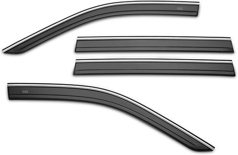 Husky Liners Low Profile Ventvisors/Rain Guards | Fits 2015-2017 Toyota Camry, 4 pc. | Smoke w/Chrome Trim - 2884025 in Kuwait