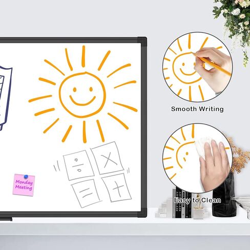 سبورة بيضاء مغناطيسية من JILoffice، لوحة مسح جافة مقاس 18 × 12 بوصة، إطار من الألومنيوم الأسود، تتضمن ممحاة واحدة و2 قلم تحديد و4 مغناطيسات in Kuwait