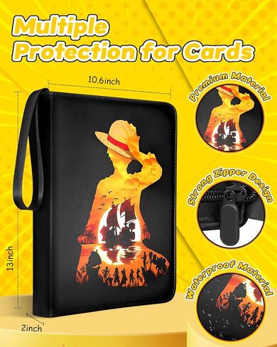Besoar for Pocket Card Binder Large Capacity for 900 Cards - Trading Card Collection Album Folder Double Sided Pocket with Zipper, Black in Saudi Arabia