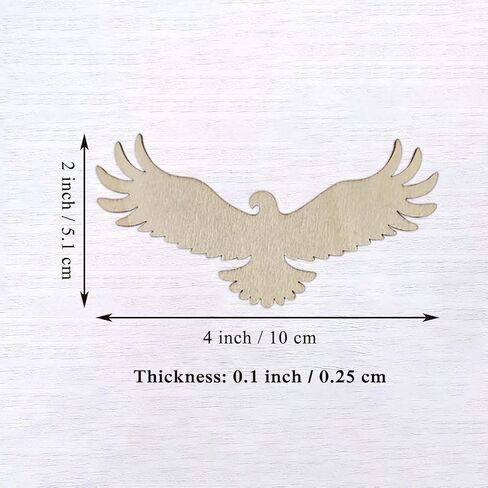 20pcs Wooden Eagle Shaped DIY Craft Cutouts Eagle Bird Unfinished Wood Tags Ornaments for Wedding Birthday Home Party Decoration in Kuwait