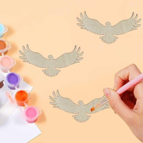 20pcs Wooden Eagle Shaped DIY Craft Cutouts Eagle Bird Unfinished Wood Tags Ornaments for Wedding Birthday Home Party Decoration in Kuwait