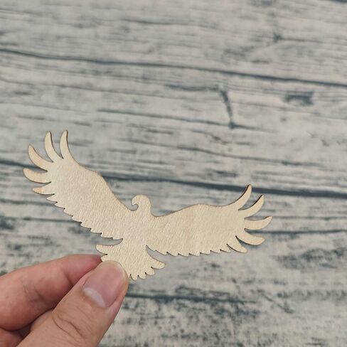 20pcs Wooden Eagle Shaped DIY Craft Cutouts Eagle Bird Unfinished Wood Tags Ornaments for Wedding Birthday Home Party Decoration in Kuwait
