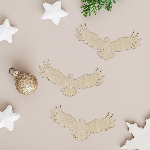 20pcs Wooden Eagle Shaped DIY Craft Cutouts Eagle Bird Unfinished Wood Tags Ornaments for Wedding Birthday Home Party Decoration in Kuwait