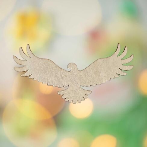 20pcs Wooden Eagle Shaped DIY Craft Cutouts Eagle Bird Unfinished Wood Tags Ornaments for Wedding Birthday Home Party Decoration in Kuwait