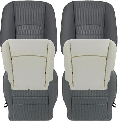 Priprilod Gray Cloth Driver and Passenger Side Bottom and Top Lean Back and Foam Cushion Replacement Seat Cover Compatible with Dodge Ram 2500 3500 4500 5500 2013 2014 2015 2016 2017 2018 in Kuwait