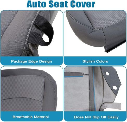 Priprilod Gray Cloth Driver and Passenger Side Bottom and Top Lean Back and Foam Cushion Replacement Seat Cover Compatible with Dodge Ram 2500 3500 4500 5500 2013 2014 2015 2016 2017 2018 in Kuwait