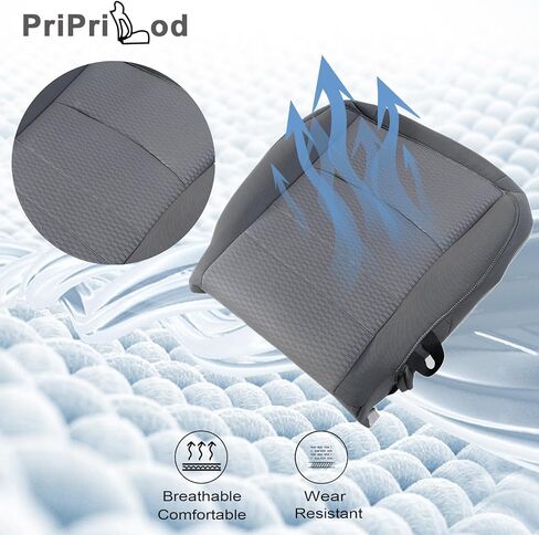 Priprilod Gray Cloth Driver and Passenger Side Bottom and Top Lean Back and Foam Cushion Replacement Seat Cover Compatible with Dodge Ram 2500 3500 4500 5500 2013 2014 2015 2016 2017 2018 in Kuwait