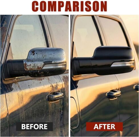 Side Mirror Covers Caps Compatible with 2019-2025 Dodge Ram 1500,with Turn Signal Lights Replacement for 6RP44KXJAA, 6RP45KXJAA (Glossy Black) in Saudi Arabia