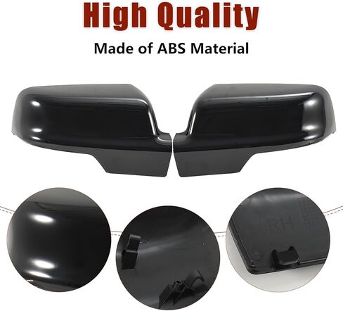 Side Mirror Covers Caps Compatible with 2019-2025 Dodge Ram 1500,with Turn Signal Lights Replacement for 6RP44KXJAA, 6RP45KXJAA (Glossy Black) in Saudi Arabia