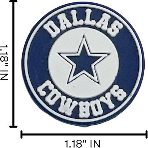 Dallas Focal Bead Sports Football Logo 12pk 1.18" for Bulk Keychains Silicone Charm Cowboy Beadable Pens Freshie Hangers Blue and Silver in Kuwait