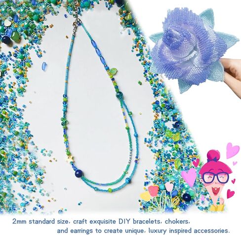LET'S BEADING 19200Pcs 2mm Glass Seed Beads Small Craft Beads 12/0 for DIY Bracelet Necklaces Crafting Jewelry Making Supplies(48 Colors, Yellow/Blue Series) in Saudi Arabia