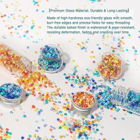 LET'S BEADING 19200Pcs 2mm Glass Seed Beads Small Craft Beads 12/0 for DIY Bracelet Necklaces Crafting Jewelry Making Supplies(48 Colors, Yellow/Blue Series) in Saudi Arabia