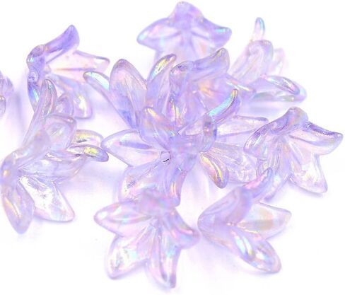 130Pcs Acrylic Lily Flower Beads for Jewelry Making Cute AB Trumpet Floral Charm Spacer Bead Caps Loose Aesthetic Beads for Earrings Necklace Bracelet DIY Craft Accessories Supplies(Colorful) in Saudi Arabia