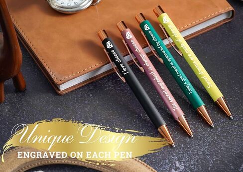 InnoBeta Cheese Lover Gifts Ballpoint Pen Set of 4 with Quotes, Funny Pens Gifts in Kuwait