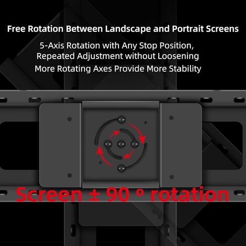 Mobile TV Cart Rolling TV Stand for 32-65 inch Screens, Vertical Rotating Mount, Portrait to Landscape, Height Adjustable Portable with Wheels Bracket, Max 83lbs Max VESA 400x400mm (Black) in Saudi Arabia