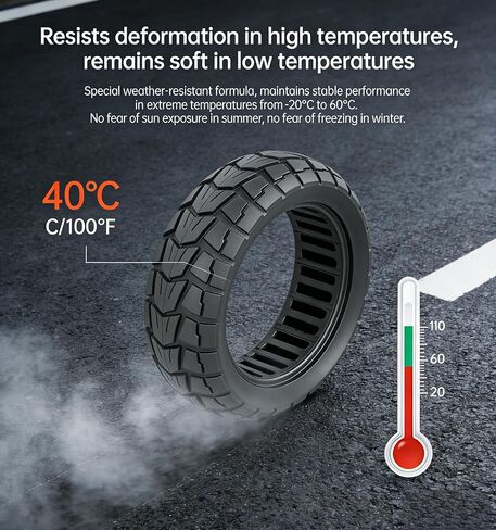 BUSTALOZZII 10 Inch 10x2.75 Solid Tire 85/65-6.5 Compatible with Speedway 5 Dualtron 3 Electric Scooter Non-Pneumatic Tyre Compatible with Kugoo G-Booster G2 Pro. in Kuwait