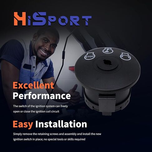 HiSport 72512066 Ignition Switch with Keys 3 Position 6 Pin - Compatible with Cub Cadet ZT1 ZT2 ZTX4 MTD Z510 Z530 Z550 Troy Bilt Z510 Z530 Replaces 725P12066 92512066 in Kuwait