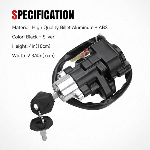 Ignition Switch + Gas Fuel Tank Cap + Seat Lock + Keys Kit Compatible with Suzuki GSXR600 GSXR750 2008-2024, GSXR1000 2005-2016, Motorcycle Replacement Ignition Switch Cap Cover Set in Kuwait