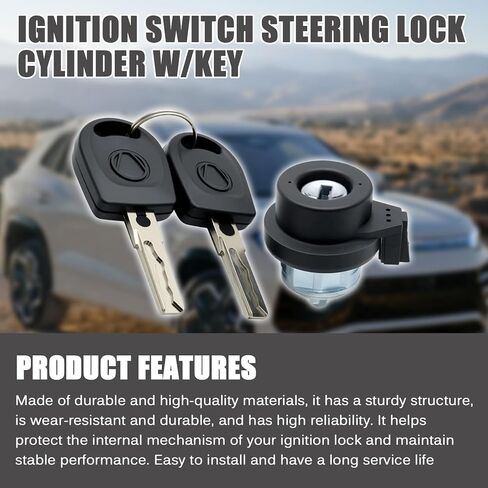 Ignition Switch Steering Lock Cylinder W/Key Compatible with VW Jetta Golf Tiguan Bettle EOS Passat for Audi A3 A4 A6 TT No Chips Replace for 1T0-905-855-A in Kuwait